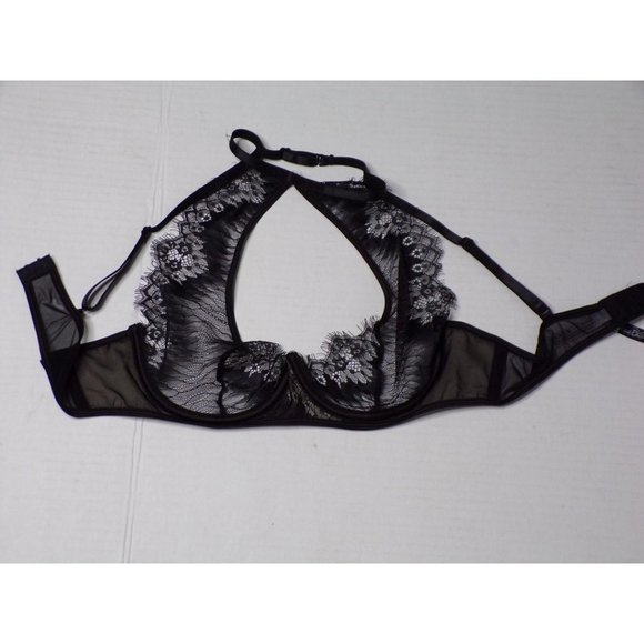 Oh La La Cheri Liliana Lace Cutout Bra Black Med - Picture 8 of 12
